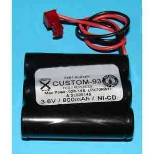 Emergency lighting battery for lpx70rwh, sure-lites sl026-148